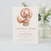 Adventure erwartet Niedliches Eichhörnchen QR Code Einladung (Stehend Vorderseite)