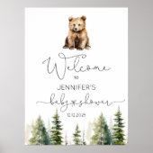 Adventure erwartet Woodland Babydusche Begrüßung Poster (Vorne)