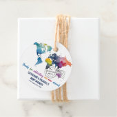 Adventure erwartet World Map Travel Baby Shower Geschenkanhänger (Beispiel)