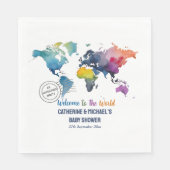 Adventure erwartet World Map Travel Baby Shower Serviette (Vorderseite)