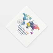 Adventure erwartet World Map Travel Baby Shower Serviette (Ecke)