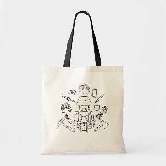 Adventure Essentials Tote Bag | HandGezeichnet Wan Tragetasche (Vorne)