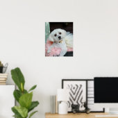 Adventure Extravagant White Puppy Portrait Foto Poster (Heimbüro)