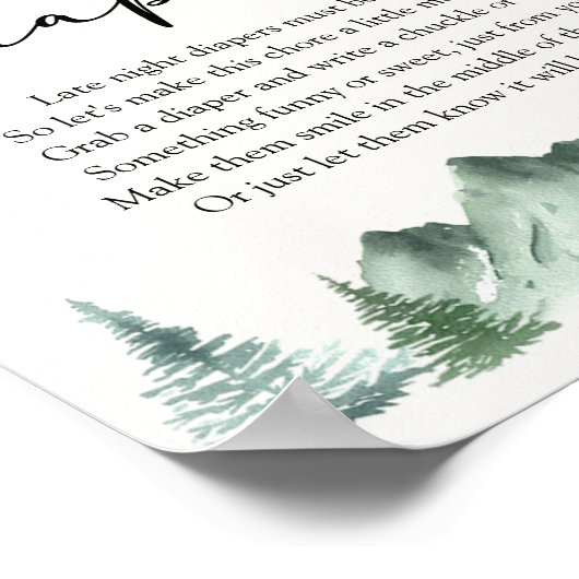 Adventure fängt Bear Spate Night Diapers Poster an (Ecke)