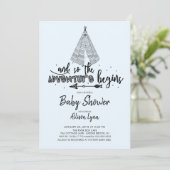 Adventure fängt Boys Baby Shower an Einladung (Stehend Vorderseite)