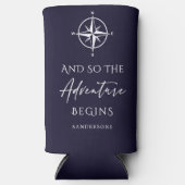 Adventure fängt Dunkelblau Personalisiert an Selters Dosenkühler (Vorderseite)