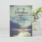 Adventure fängt Forest Mountain Lake Baby Dusche a Einladung (Stehend Vorderseite)