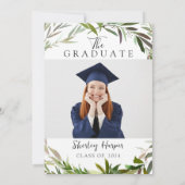 Adventure fängt Gold Script Greenery Abschluss an Einladung (Rückseite)