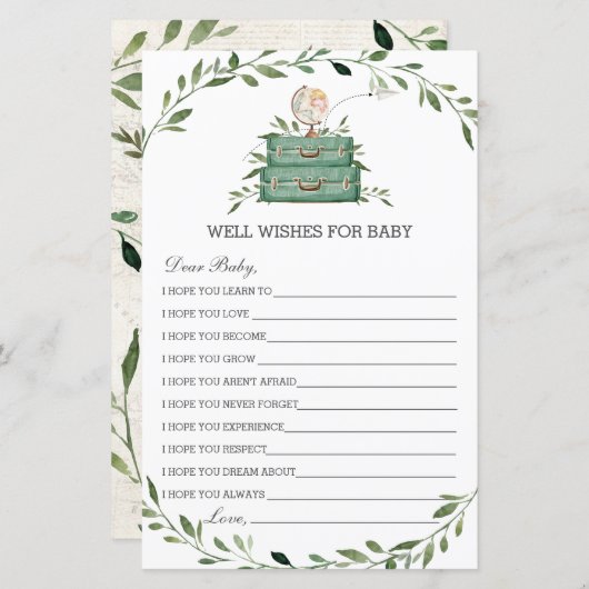 Adventure fängt Luggage Green Wünsche für Baby an (Vorne/Hinten)