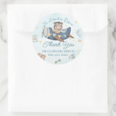 Adventure fängt Niedlich Bear Flugzeug Boy Babydus Runder Aufkleber (Tasche)