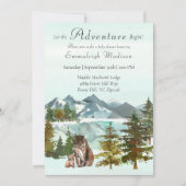 Adventure fängt Rustic Baby Shower an | Lynx Einladung (Vorderseite)