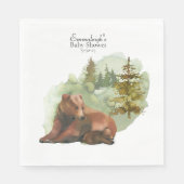 Adventure fängt Rustic Bears Baby Shower an Serviette (Vorderseite)