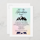 Adventure fängt Rustic Bears Baby Shower by Mail a Einladungspostkarte (Vorne/Hinten)