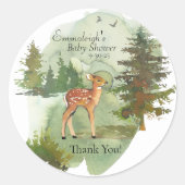 Adventure fängt Rustic Deer an Danke Runder Aufkleber (Vorderseite)