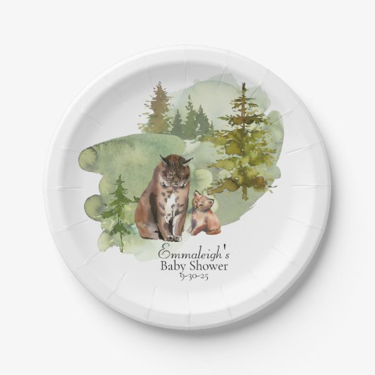 Adventure fängt Rustic Lynx Pappteller (Vorderseite)