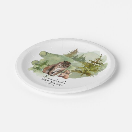 Adventure fängt Rustic Lynx Pappteller (Schrägansicht)