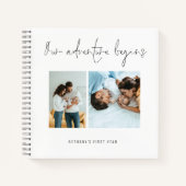 Adventure fängt Script Baby First Year 2 Fotos an Notizblock (Vorderseite)