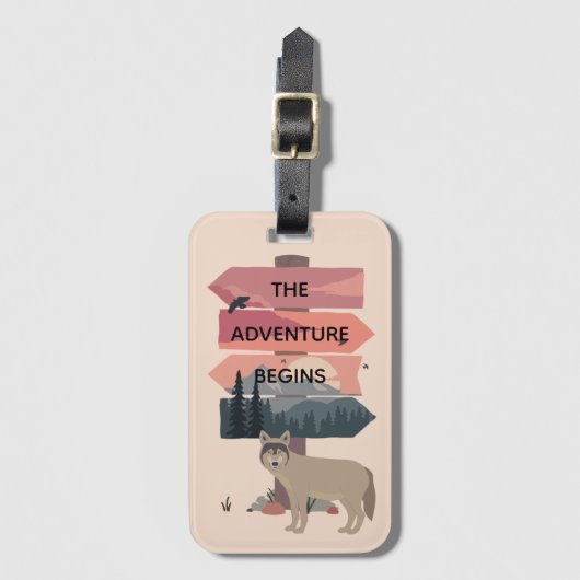 Adventure fängt Travel Sign Post Wilderness an Gepäckanhänger (Vorderseite Vertikal)