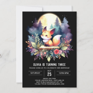 Adventure Fantasy Fox Geburtstag digital Einladung