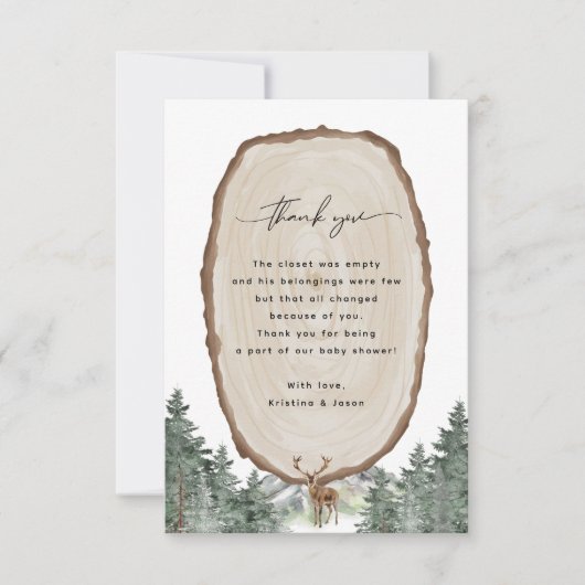 Adventure Forest Baby Dusche Vielen Dank Karten (Vorderseite)
