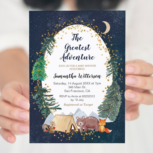 Adventure Forest Baby Shower Einladung