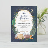 Adventure Forest Baby Shower Einladung (Stehend Vorderseite)