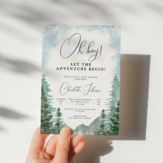 Adventure Forest Boy Babydusche Einladung