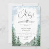 Adventure Forest Boy Babydusche Einladung (Vorderseite)
