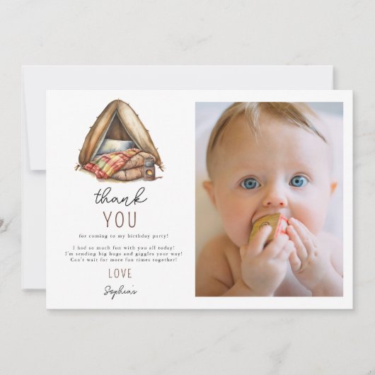 Adventure Forest Camper Geburtstag Dankeskarte (Vorderseite)