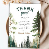 Adventure Forest Rustic Baby Dusche Danke Karte