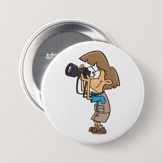 Adventure Fotograf Junge mit Kamera Button (Vorne & Hinten)