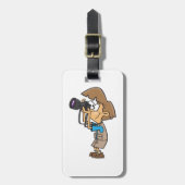 Adventure Fotograf Junge mit Kamera Gepäckanhänger (Vorderseite vertikal)