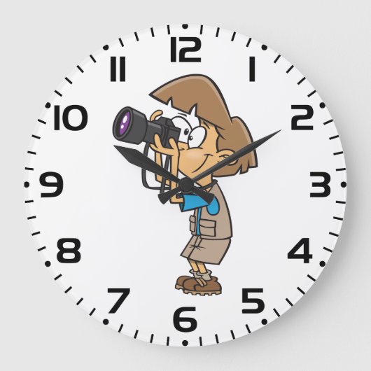 Adventure Fotograf Junge mit Kamera Große Wanduhr (Vorderseite)
