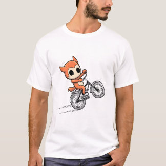 Adventure Fox Rider - Niedlicher Cartoon Bike Desi T-Shirt