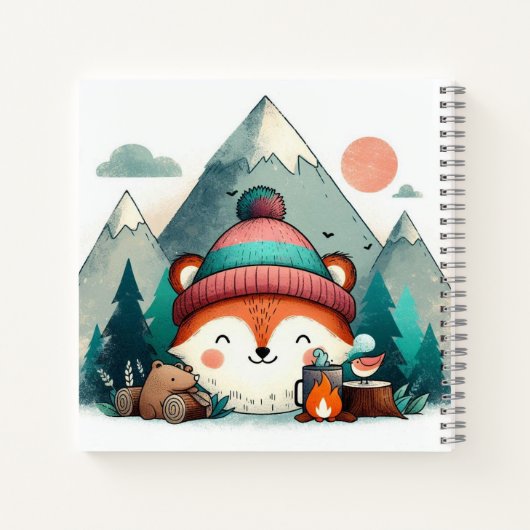 Adventure Fox - Winter Camping Gemütlich Notizblock (Rückseite)