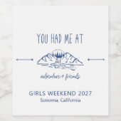 Adventure + Friends Girls Weekend - ganz nach Maß Weinetikett (Einzelnes Label)
