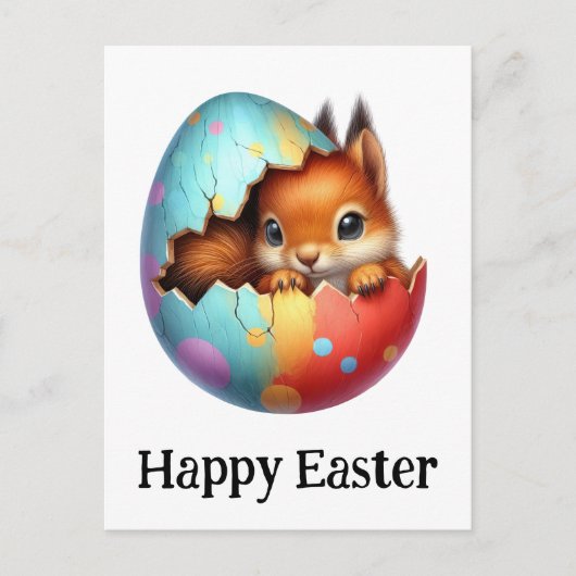 Adventure Funny Niedlich Easter Baby Eichhörnchen Postkarte (Vorderseite)