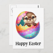 Adventure Funny Niedlich Oster Otter Baby Postkarte (Vorne/Hinten)