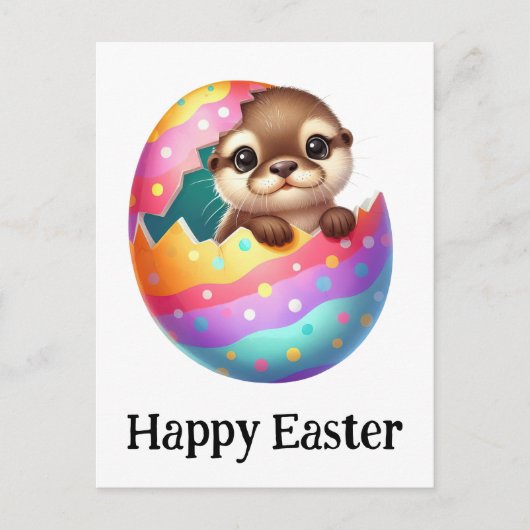 Adventure Funny Niedlich Oster Otter Baby Postkarte (Vorderseite)