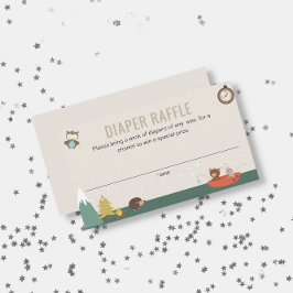 Adventure Gender Neutral Diaper Raffle Baby Dusche Begleitkarte