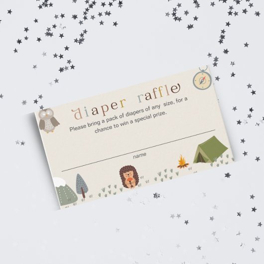 Adventure Gender Neutral Diaper Raffle Baby Dusche Begleitkarte