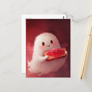 Adventure Ghost mit Toast und Jam Postkarte