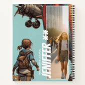 Adventure Girl Notebook, Personalisiertes Reisethe Notizblock (Rückseite)