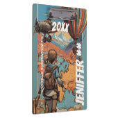 Adventure Girl, Personalisiertes Reisethema Klemmbrett (Rechts)