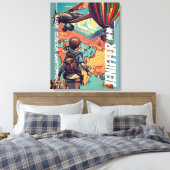 Adventure Girl, Personalisiertes Reisethema Leinwanddruck (Insitu (Schlafzimmer))