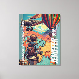 Adventure Girl, Personalisiertes Reisethema Leinwanddruck