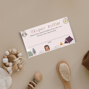 Adventure Girl Soft Pink Diaper Raffle Baby Dusche Begleitkarte