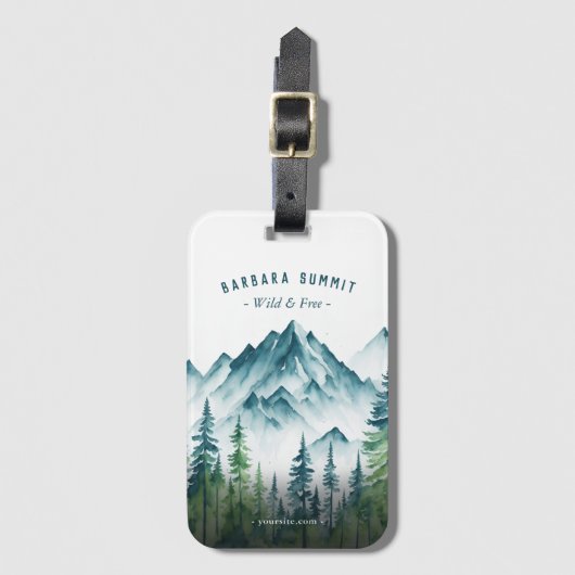 Adventure Guide Outdoor Mountain Pine Forest Gepäckanhänger (Vorderseite Vertikal)