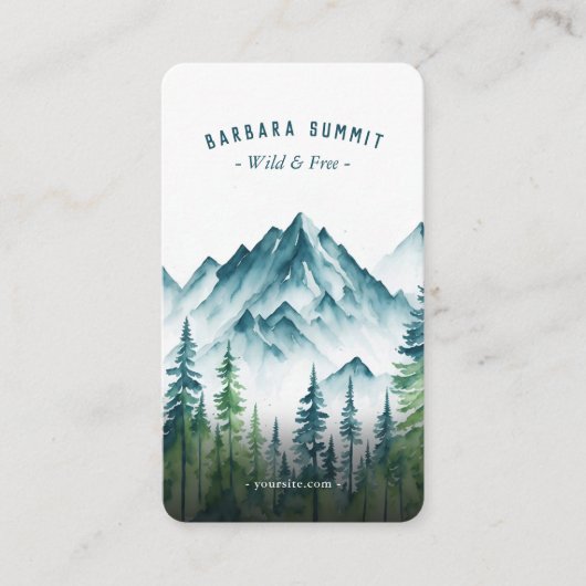 Adventure Guide Outdoor Mountain Pine Forest Visitenkarte (Vorderseite)