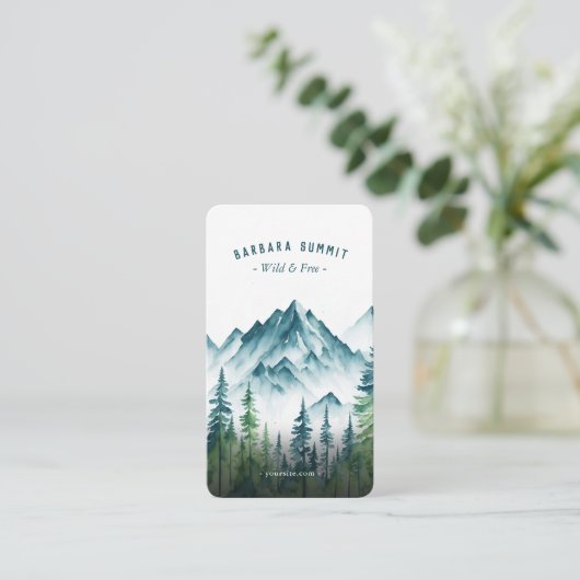 Adventure Guide Outdoor Mountain Pine Forest Visitenkarte (Stehend Vorderseite)
